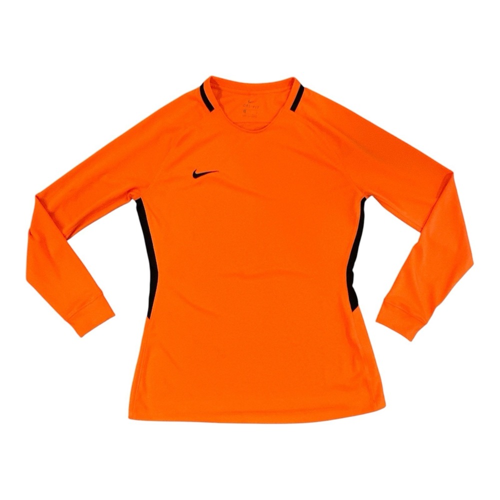 Nike DRI-FIT Long Sleeve Jersey Women Sz M Soccer Shirt 894515-803 Orange/Black
